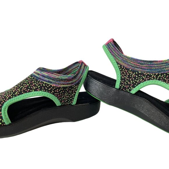 TRAQ Alegria Dream Knit Sport Queen Sandals Slip On Funplex Lime Eur 37 US 6.5-7 - Picture 5 of 9